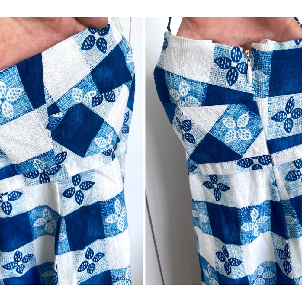 Rachel Antonoff Gwen Seafood Tower Print Mini Dress Blue Check Gingham Floral 6 - Picture 14 of 14